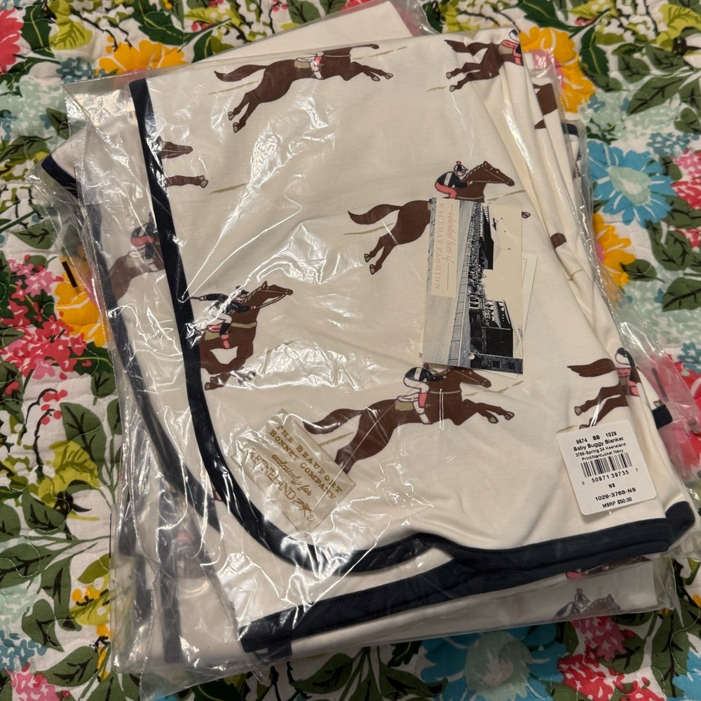 Keeneland x Beaufort Bonnet baby blanket